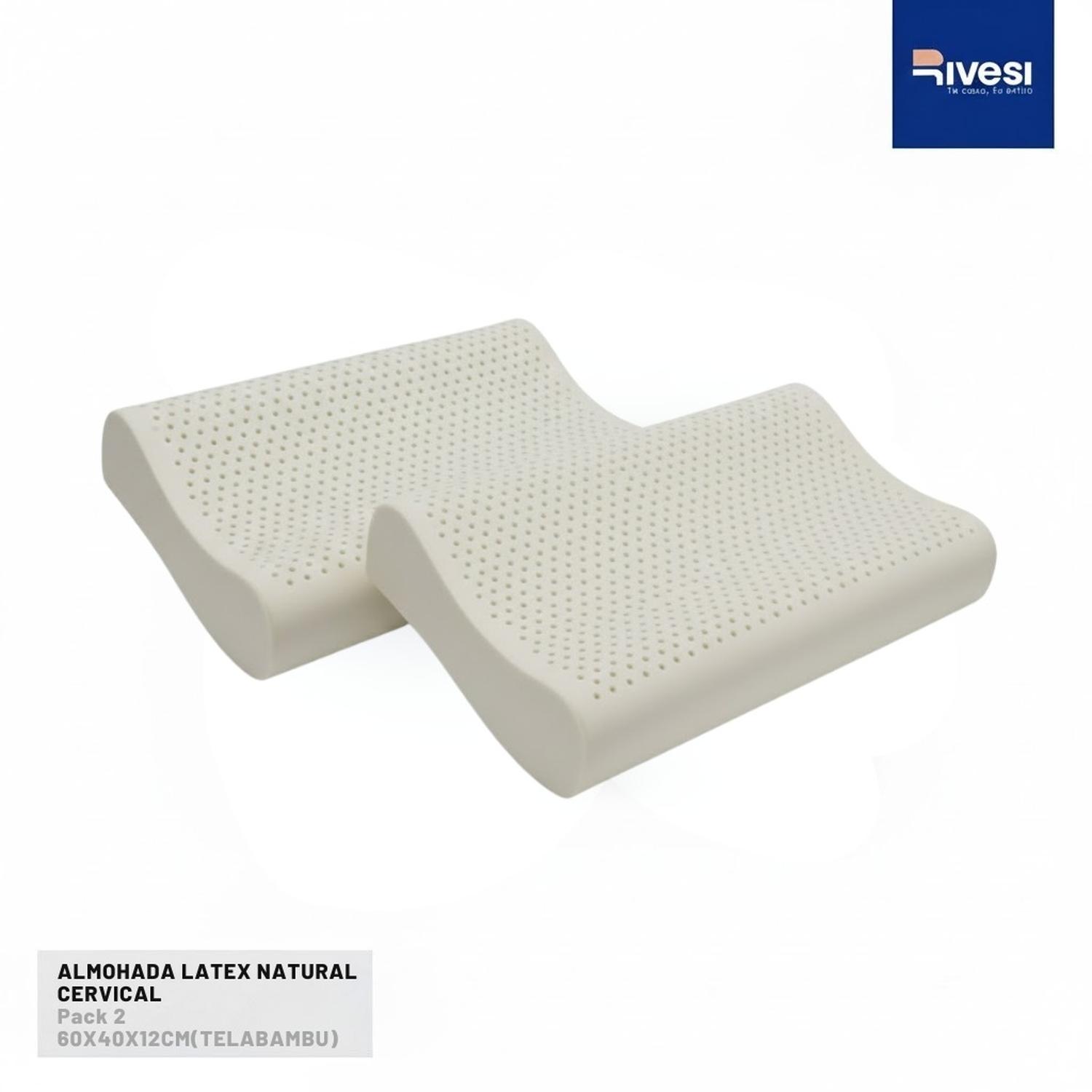 Pack de 2 almohadas Rivesi Home de Latex Natural Cervical