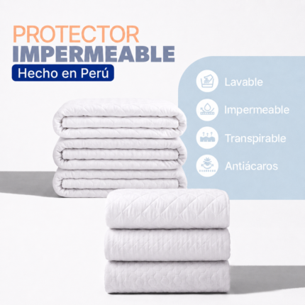 Protector de Colchón KING BLANCO Impermeable y Transpirable Antiácaros
