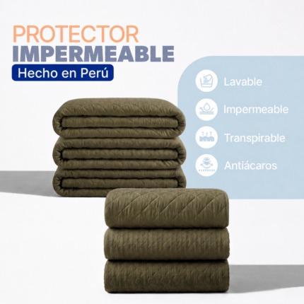 Protector Colchón 1.5 Plazas VERDE Impermeable Transpirable Antiácaros