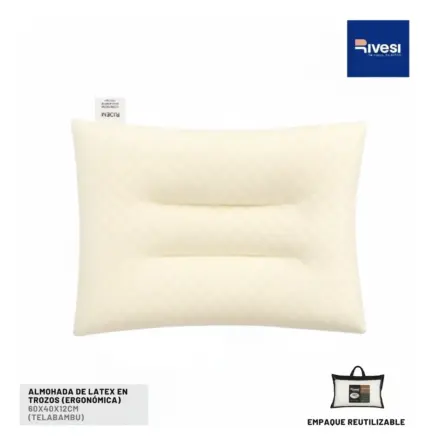 Almohada de trozos de látex ergonómica